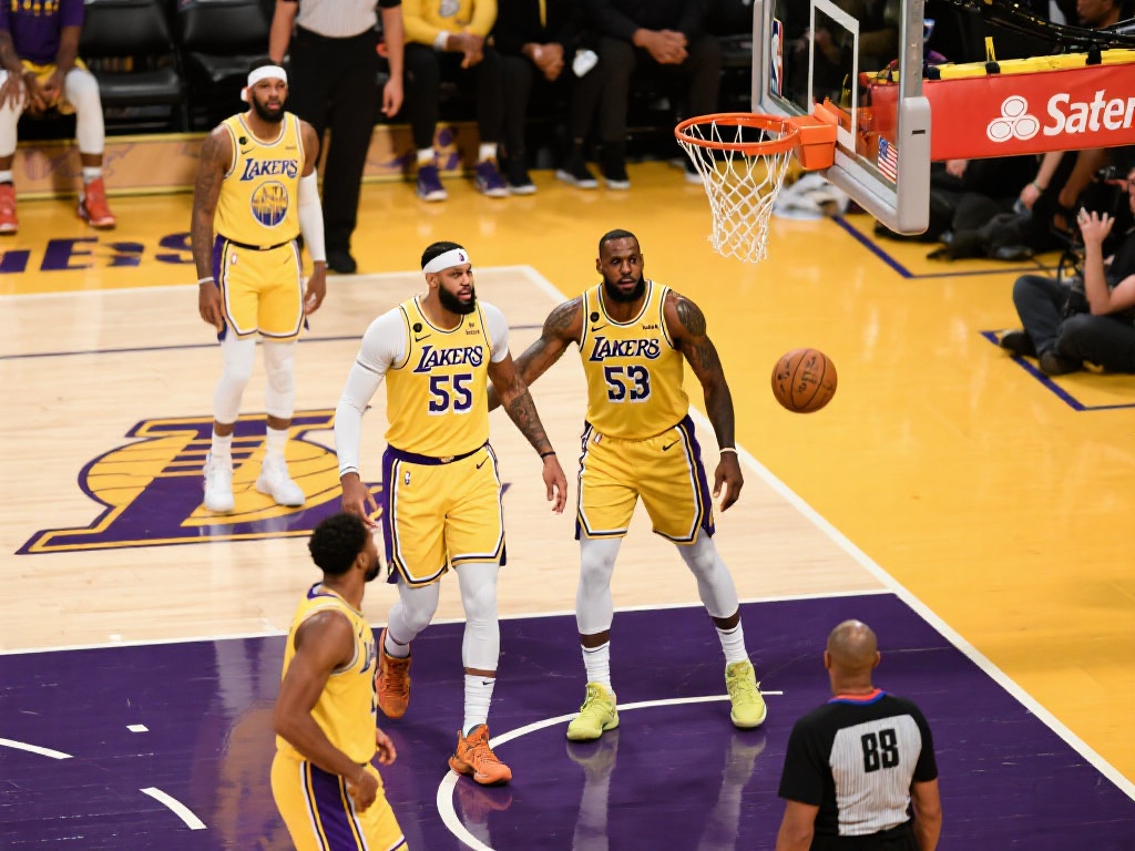 反观湖人队，尽管勒布朗-詹姆斯和安东尼-